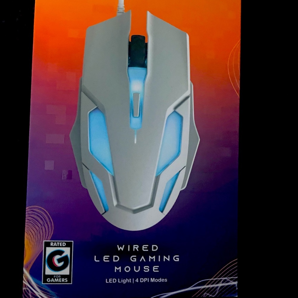 A mouse that lights up blue